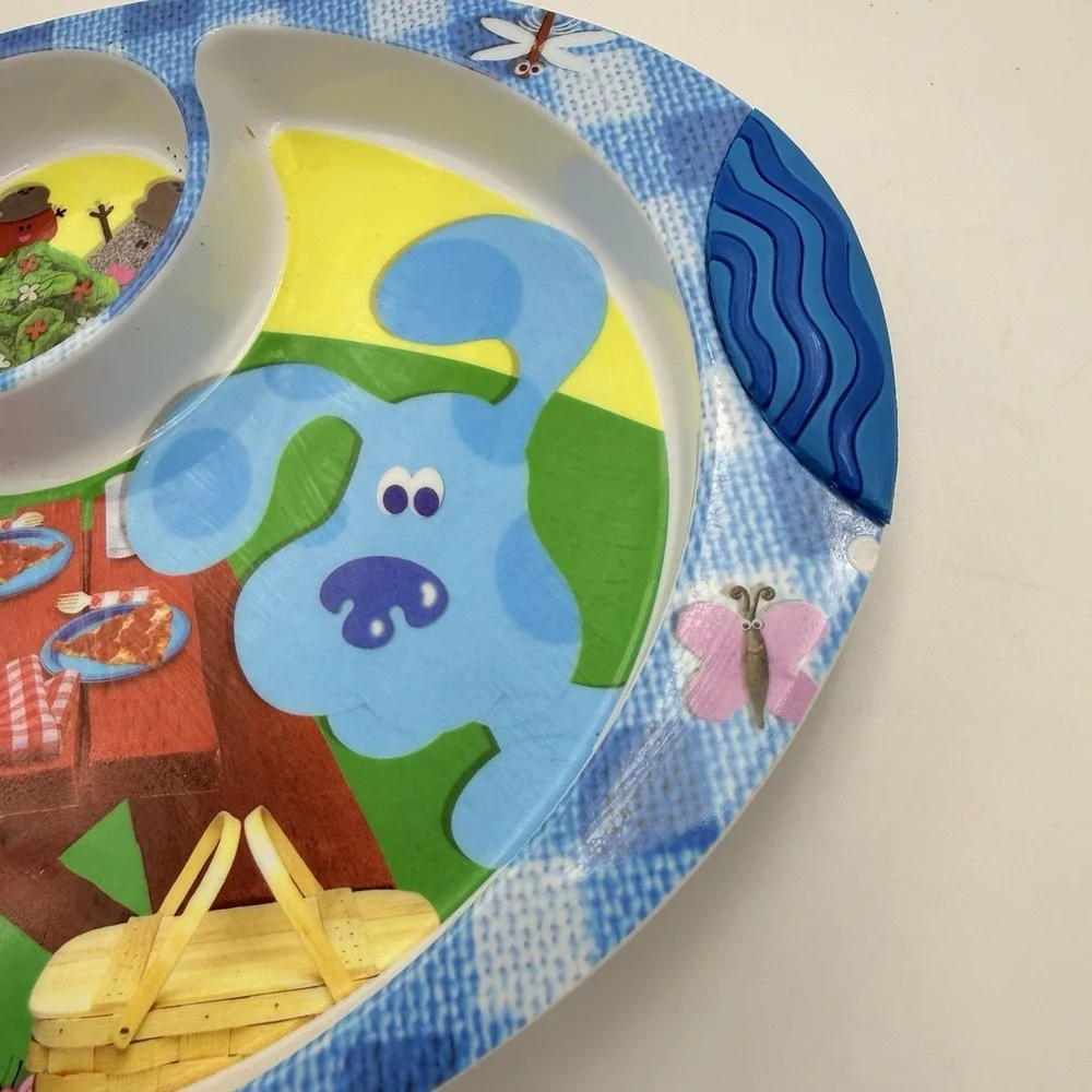 Blues Clues Melamine Plate Zak Designs Vintage Magenta Periwinkle Divided